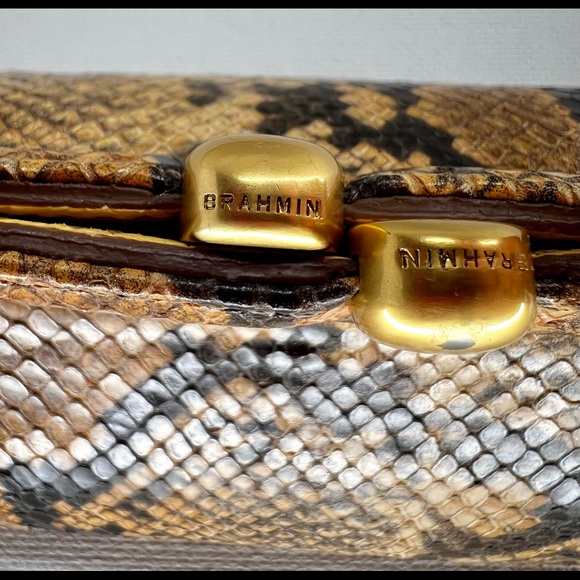 Brahmin Lucia Island Python print leather clutch/Purse. - Picture 8 of 12